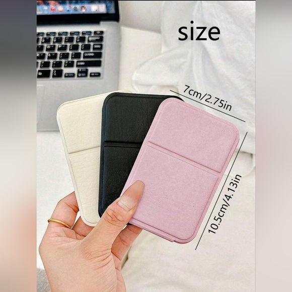Portable PU Leather Foldable Makeup Mirror- Colors Available Pink/Black/White - Picture 5 of 5